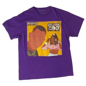 Imaginary Brand Men's Graphic Tee Martin Lawrence Sitcom 90s Hip Hop L Purple
